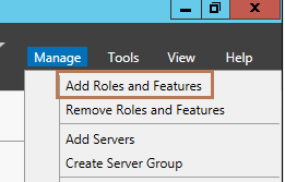 Add Roles and Features