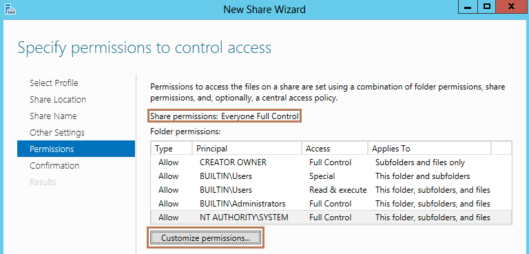 Setup Shared Folder in Windows Server 2012
