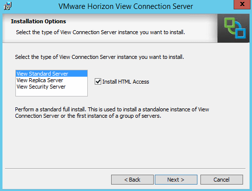 Choose Standard View Connection
