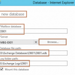 Create Mailbox Database in Exchange 2016
