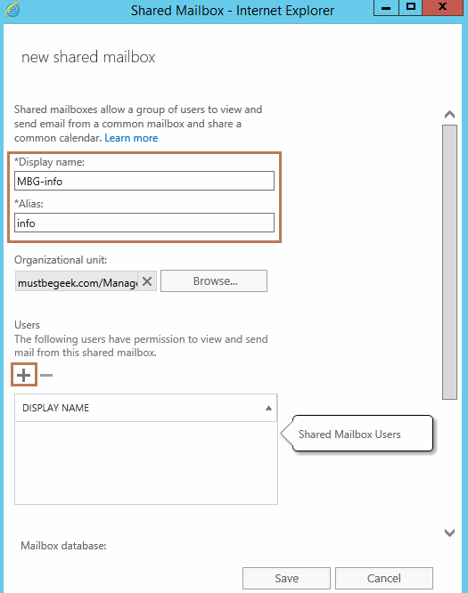 Create Shared Mailbox in Exchange 2016