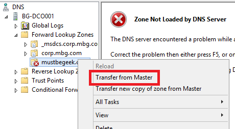 Configure Stub Zone in Windows DNS Server - 11